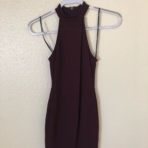 Forever21 high neckline halter burgundy dress